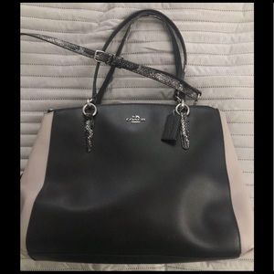 Coach purse python black and grey/taupe